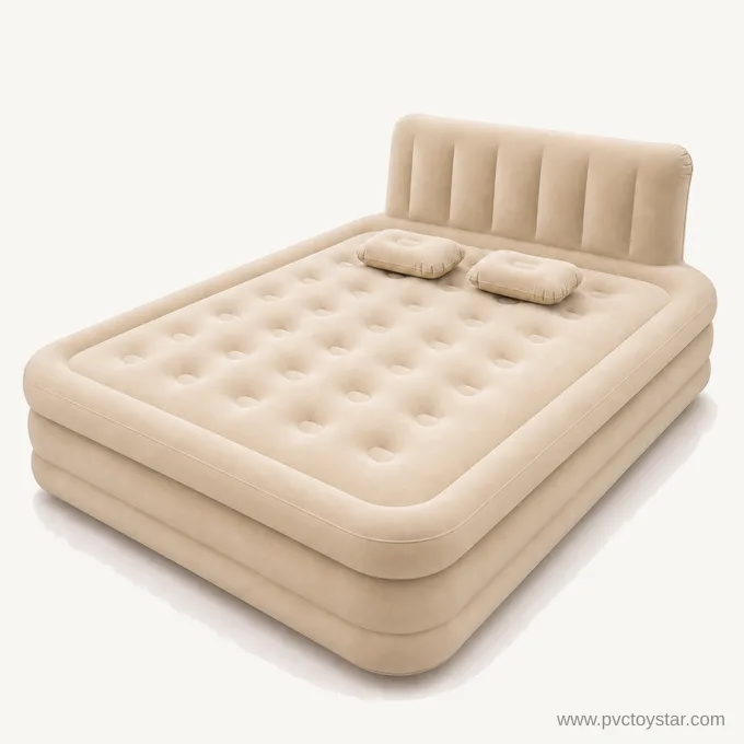 Inflatable Double Air Bed with Raised Headboard — main product view