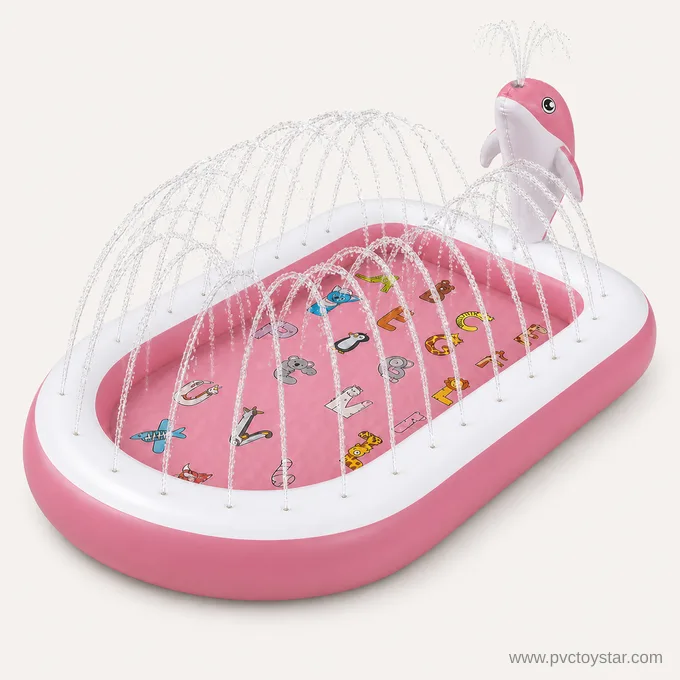 Inflatable Dolphin Splash Pad with Sprinkler Pool — main product view